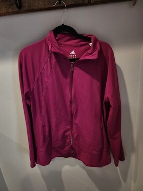 adidas Women’s Magenta Full-Zip Bomber Jacket